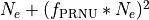 N_e + (f_{\mathrm{PRNU}} * N_e)^2
